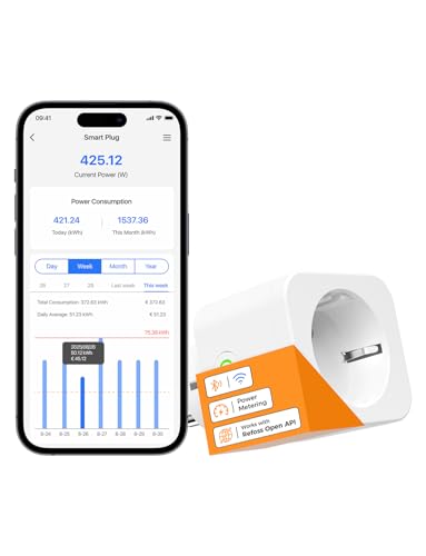 Refoss Smarte WLAN Steckdose 16A, mit Lokaler API & Home Assistant Integration, Energiemessung mit Lokalem Speicher, Überspannungs-, Überstrom- & Überlastschutz, Sprachsteuerung mit Alexa/Google von Refoss