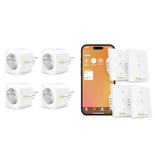 Refoss Smart Steckdose mit Apple HomeKit, WLAN Steckdose mit Verbrauchsmessung, WLAN Rollladenschalter mit HomeKit, Smart Rolladen Zeitschaltuhr, WLAN Jalousien Schalter mit Siri, Alexa, Google von Refoss