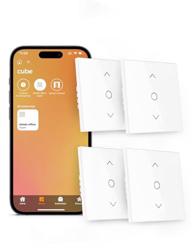 Refoss WLAN Rollladenschalter mit Apple HomeKit, Smart Rolladen Zeitschaltuhr, WLAN Jalousien Schalter mit Prozentuale Steuerung, LED-Beleuchtung, Smart Home Rolladensteuerung mit Siri, Alexa, Google von Refoss