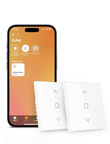 Refoss WLAN Rollladenschalter mit Apple HomeKit, Smart Rolladen Zeitschaltuhr, WLAN Jalousien Schalter mit prozentualer Steuerung, Smart Home Rolladensteuerung, Kompatibel mit Alexa, Siri, Google von Refoss