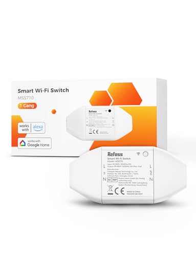 Refoss WLAN Smart WiFi Schalter Mit Fernbedienung, Sprachsteuerung, Funktioniert Mit Alexa, Google Home, DIY Intelligenter Universal Switch, 2500W, 1 Stück von Refoss