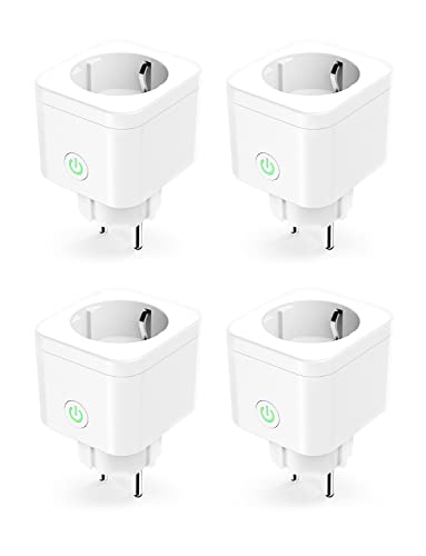 Refoss WLAN Steckdose Zeitschaltuhr Steckdose 4er Pack Smart Alexa Steckdose mit Fernbedienung, Smart Home WiFi Steckdose mit Sprachsteuerung, Smart Plug Funktioniert mit Alexa, Google von Refoss