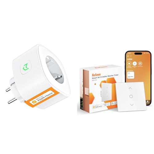 Refoss WLAN Steckdose mit Apple HomeKit, Fernbedienung Smart Steckdose, WLAN Rollladenschalter mit Apple HomeKit, Smart Rolladen Zeitschaltuhr, WLAN Jalousien Schalter mit Siri, Alexa, Google von Refoss