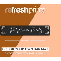 Dünne Bar Läufer Familie - Kleine/Man Höhle Geschenk Hausbar /Thin Matte Zubehör Barware Barmatte von RefreshPrints
