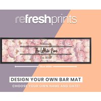 Lange Barmatte - Kommerzielle Qualität/Hausbar Personalisiert Barzubehör Läufer Für Sie Floral von RefreshPrints