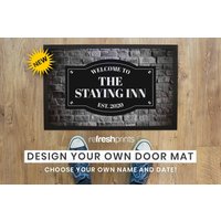 Personalisierte Bodenmatte - Fußmatte/Logo-Matte Innenmatte Geschenk Für Ihn Schlafzimmer Branded Mehrere Größen Hausbar Bar von RefreshPrints