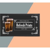 Personalisierter Barläufer - Einzigartiger/Bierdeckel Hausbar Gummimatte Barmatte Barzubehör Barware von RefreshPrints