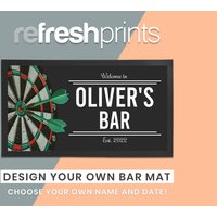 Personalisierter Barläufer - Einzigartiger /Manneshöhle Geschenk/Sportbar/Hausbar Darts Läufer Barmatte Bar Zubehör Matte von RefreshPrints