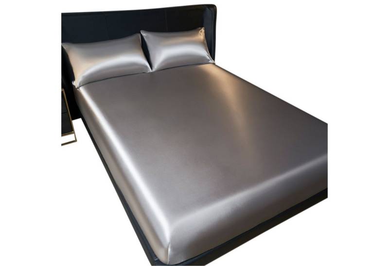 Refttenw Bett-Set 3 teilig Satin Bettwäsche Set, Bequem Spannbettlaken mit 2 Kissenbezug von Refttenw