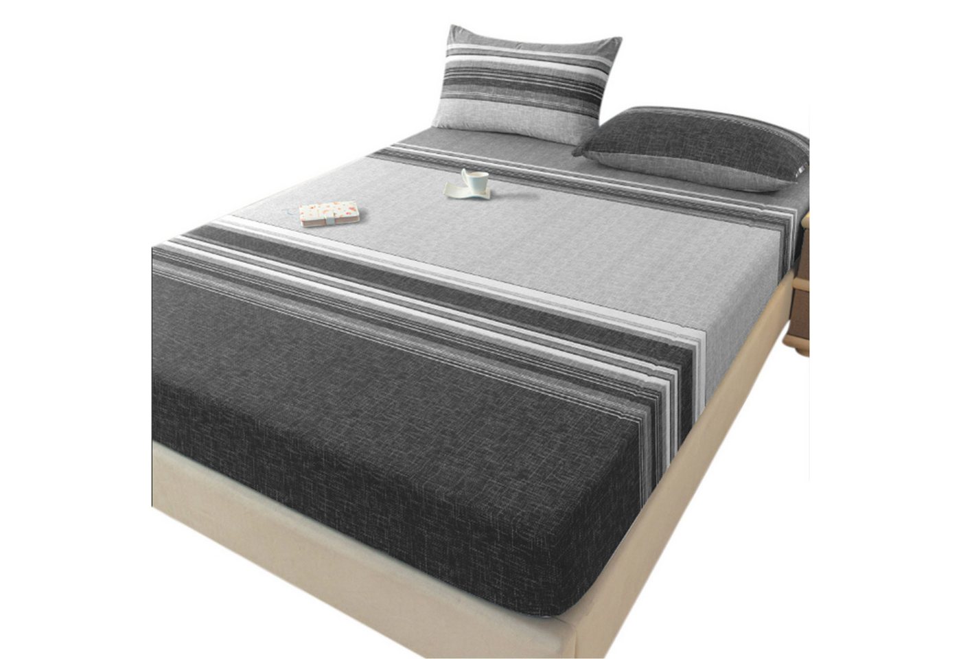 Refttenw Bett-Set Bedrucktes Spannbettlaken Set, Spannbettlaken 198x203 cm mit 2 Kissenbezüge 50x70 cm Refttenw Bett-Set Bedrucktes Spannbettlaken Set, Spannbettlaken 198x203 cm mit 2 Kissenbezüge 50x70 cm von Refttenw