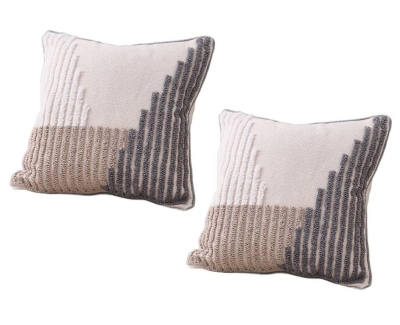 Refttenw Kissenbezüge Boho Kissenbezug 45x45cm 2er Set Getuftete Kissenhülle, Quaste, Modern Dekokissen für Couch Wohnzimmer von Refttenw