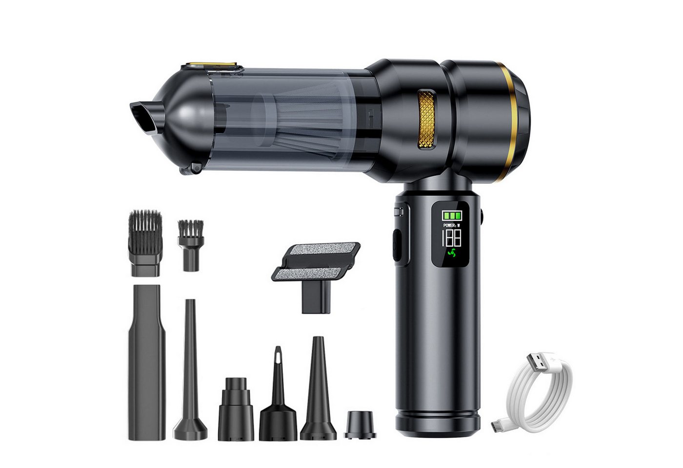 Refttenw Akku-Handstaubsauger 4 in 1 Auto-Staubsauger,Autostaubsauger,Mini Staubsauger,17000pa von Refttenw