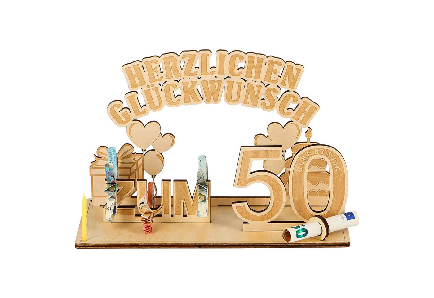 Refttenw Dekoobjekt Geldgeschenke Geburtstag mit LED Lichterkette, Geldgeschenke Deko Holz, Geschenkideen zum 50 Geburtstag Refttenw Dekoobjekt Geldgeschenke Geburtstag mit LED Lichterkette, Geldgeschenke Deko Holz, Geschenkideen zum 50 Geburtstag von Refttenw