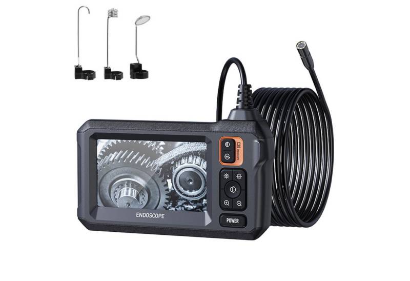 Refttenw Endoskopkamera mit 4,3" 1080P HD-Farbbildschirm 8mm Inspektionskamera (IP67 Wasserdicht und 8 LED-Leuchten Bildschirm) von Refttenw