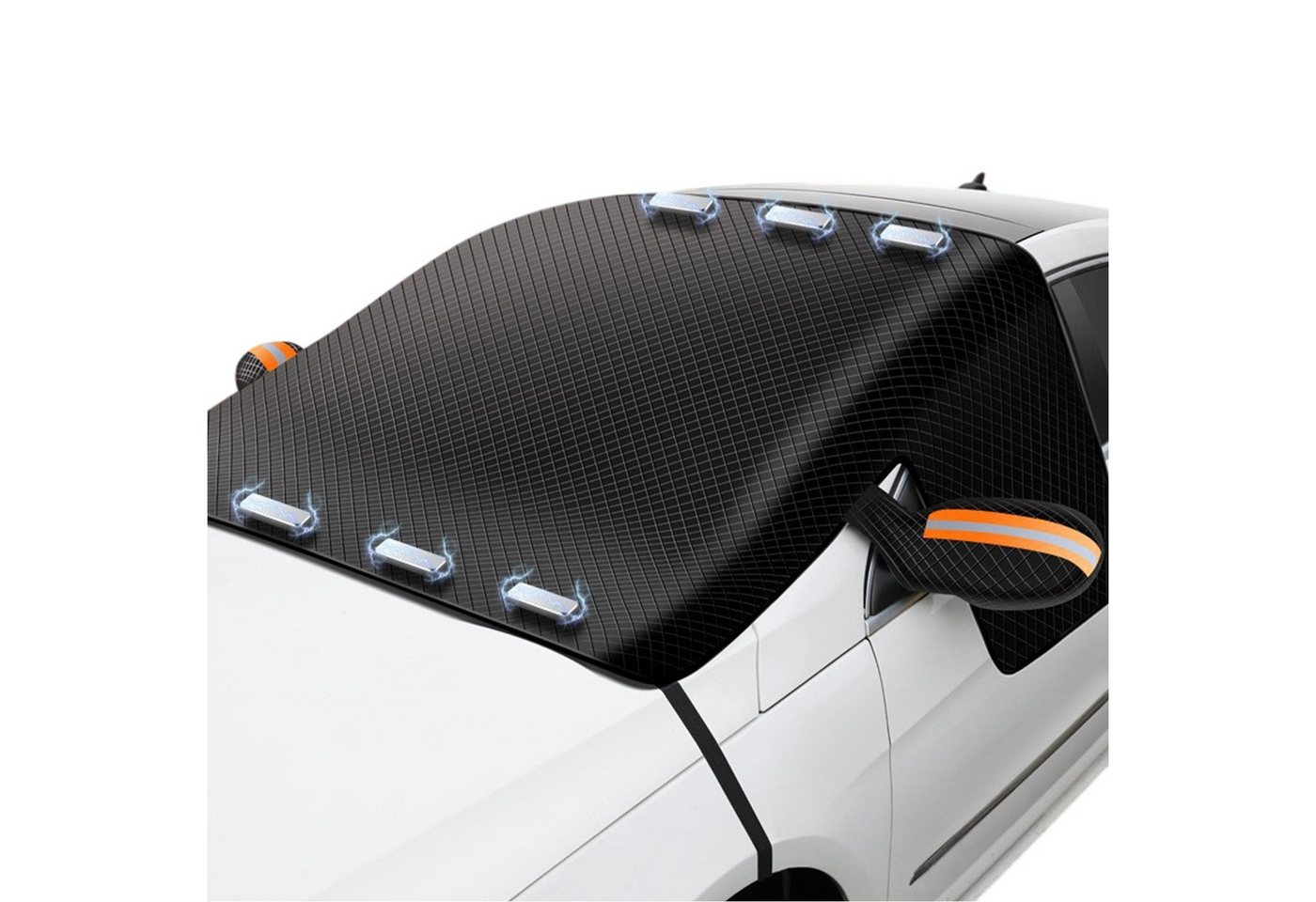 Refttenw Frontscheibenabdeckung mit 6 Magnet & 4 Riemen, Auto Abdeckung Winter, Autoabdeckung, 259 x 114.3 cm, für Windschutzscheibe & Seitenscheiben & Außenspiegel & Türgriffe Refttenw Frontscheibenabdeckung mit 6 Magnet & 4 Riemen, Auto Abdeckung Winter, Autoabdeckung, 259 x 114.3 cm, für Windschutzscheibe & Seitenscheiben & Außenspiegel & Türgriffe von Refttenw