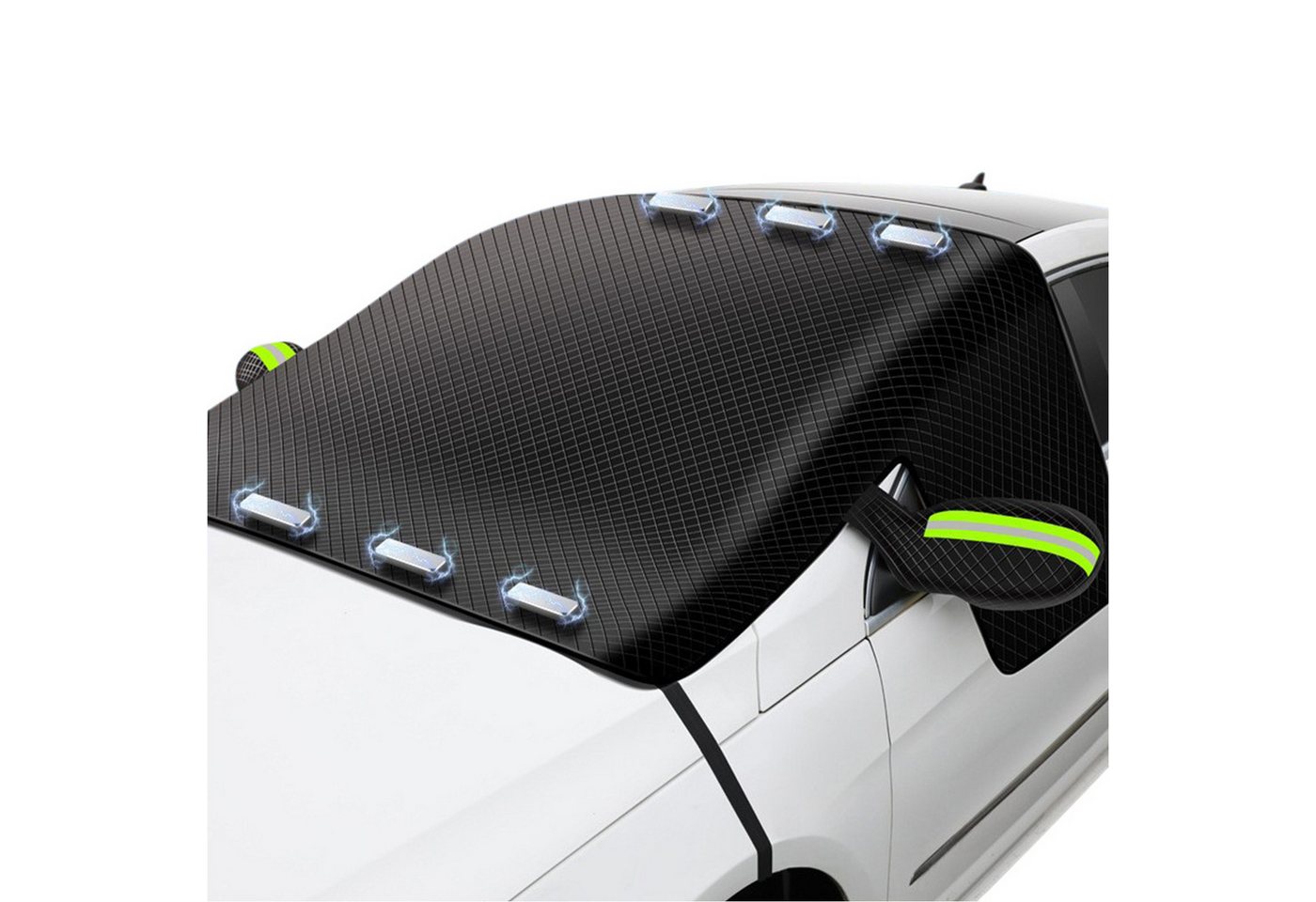 Refttenw Frontscheibenabdeckung mit 6 Magnet & 4 Riemen, Auto Abdeckung Winter, Autoabdeckung, 259 x 114.3 cm, für Windschutzscheibe & Seitenscheiben & Außenspiegel & Türgriffe Refttenw Frontscheibenabdeckung mit 6 Magnet & 4 Riemen, Auto Abdeckung Winter, Autoabdeckung, 259 x 114.3 cm, für Windschutzscheibe & Seitenscheiben & Außenspiegel & Türgriffe von Refttenw