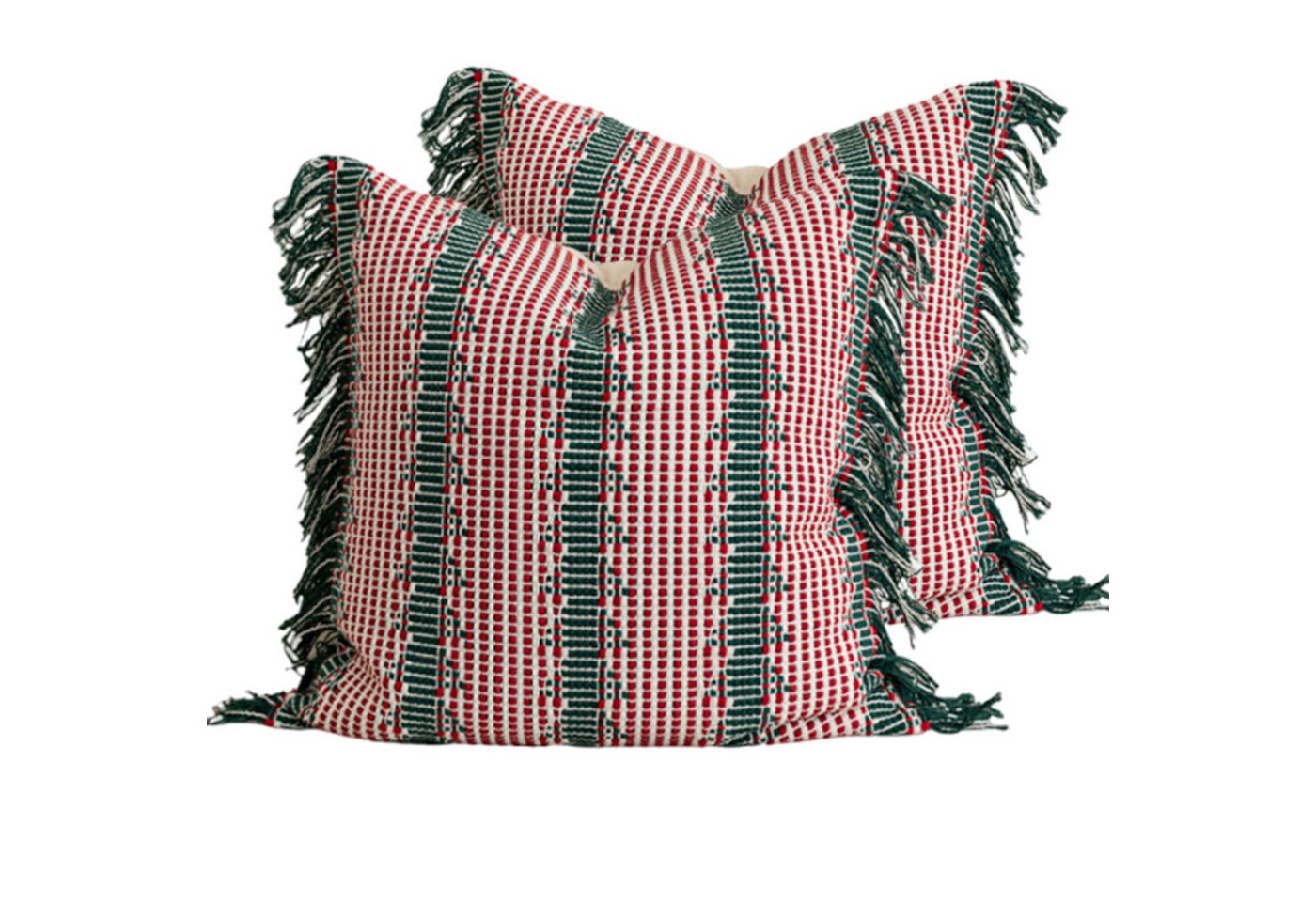 Refttenw Kissenbezüge Boho Dekokissenbezüge mit Quasten,Sofakissen,Kissenhülle,45×45 cm, (2 Stück) von Refttenw