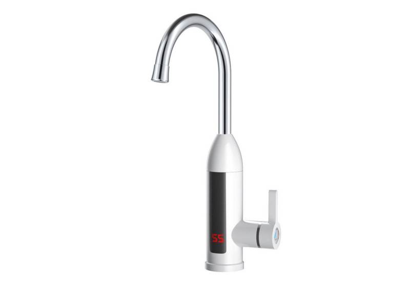Refttenw Küchenarmatur Durchlauferhitzer Küche LED Anzeige 360° Schwenkbarer Wasserhahn Kein Schlauch von Refttenw