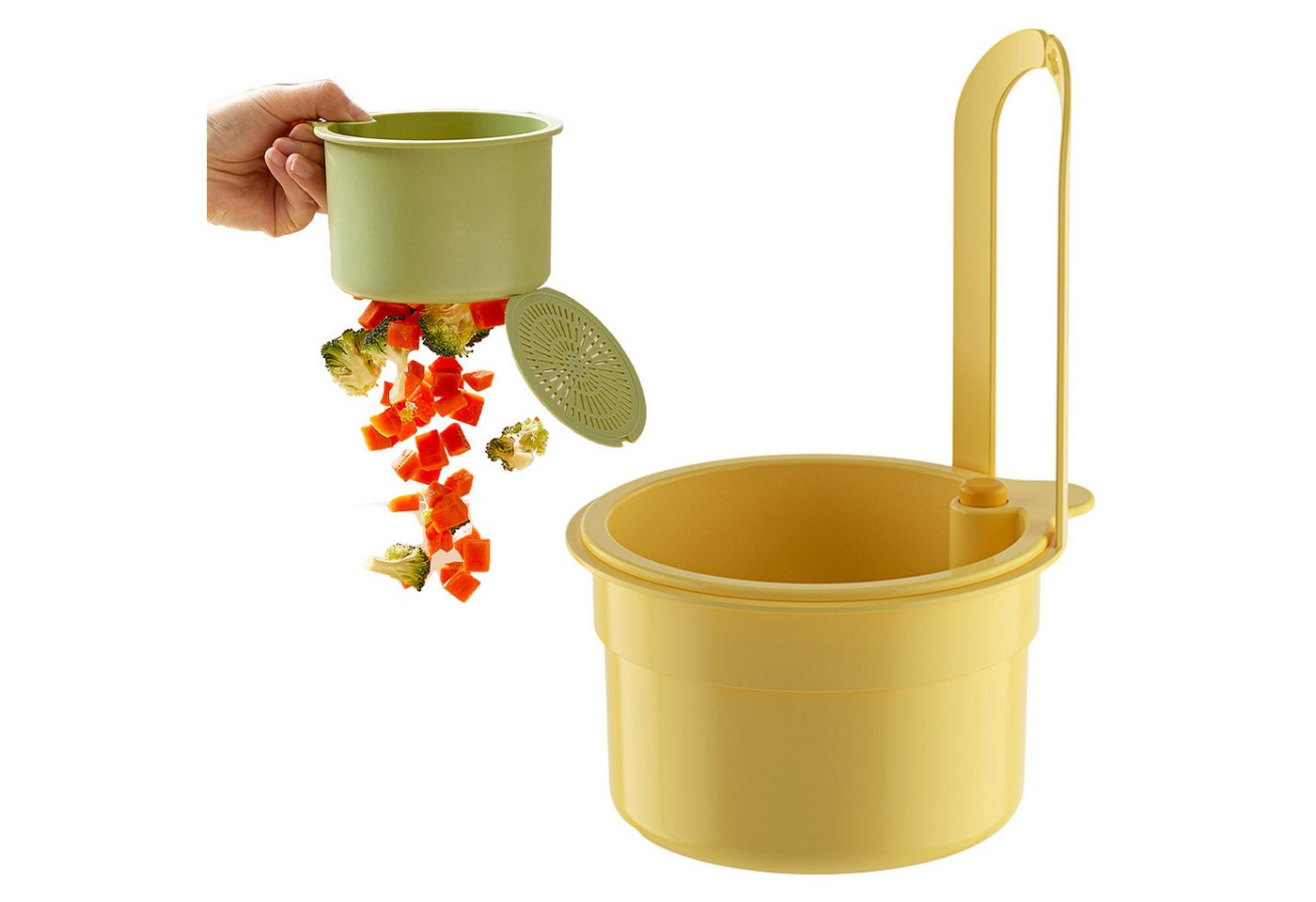 Refttenw Küchensieb Hängender Abtropfkorb für die Küchenspüle Wasserhahn-Hängesieb, Mit Druckknopf für Essensreste filtern, Gemüse Obst waschen von Refttenw