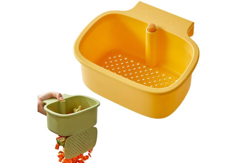 Refttenw Küchensieb Hängender Abtropfkorb für die Küchenspüle Wasserhahn-Hängesieb, Mit Druckknopf für Essensreste filtern, Gemüse Obst waschen von Refttenw