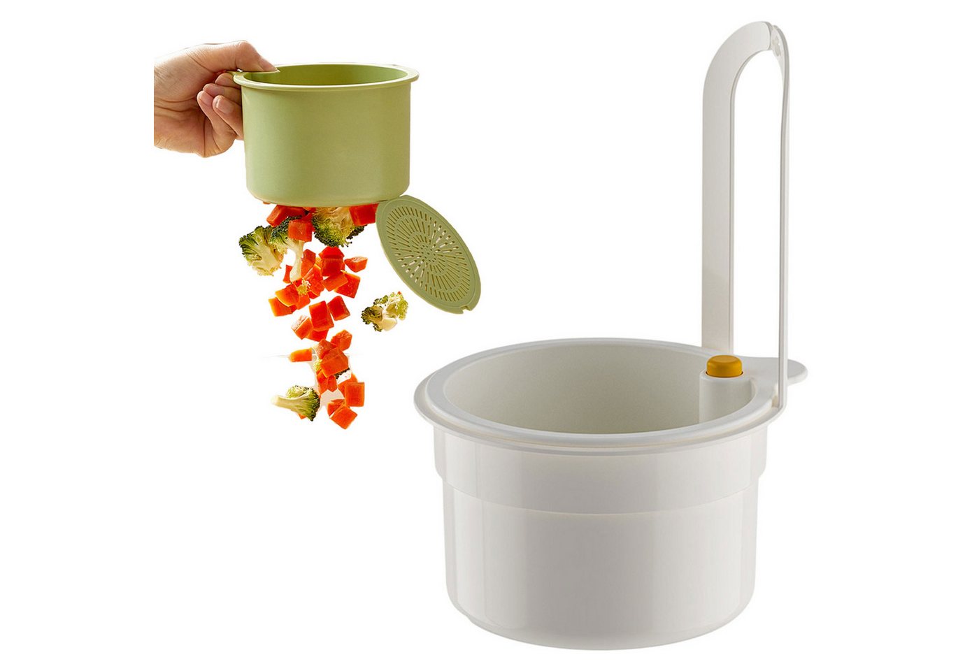Refttenw Küchensieb Hängender Abtropfkorb für die Küchenspüle Wasserhahn-Hängesieb, Mit Druckknopf für Essensreste filtern, Gemüse Obst waschen von Refttenw