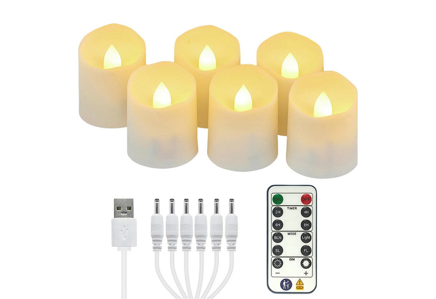 Refttenw LED-Kerze Wiederaufladbar Fernbedienungs-LED-Akku-Kerzenlicht,Timer,6 Stück Refttenw LED-Kerze Wiederaufladbar Fernbedienungs-LED-Akku-Kerzenlicht,Timer,6 Stück von Refttenw