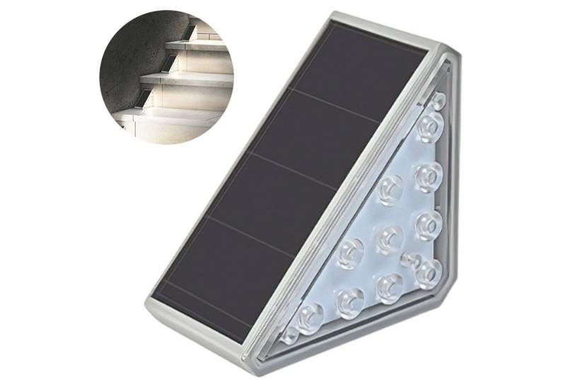 Refttenw LED Solarleuchte Solarlampen für Außen mit Bewegungsmelder Gartenleuchte Treppen Balkon, LED fest integriert, Kaltweiß, Dauerlicht-Version-Kaltweiß von Refttenw