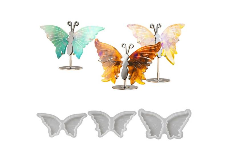 Refttenw Modellierwerkzeug 3 Stück Silikonform Schmetterling Gießformen,Gipsform für DIY Handwerk, (Set, 3 St) von Refttenw