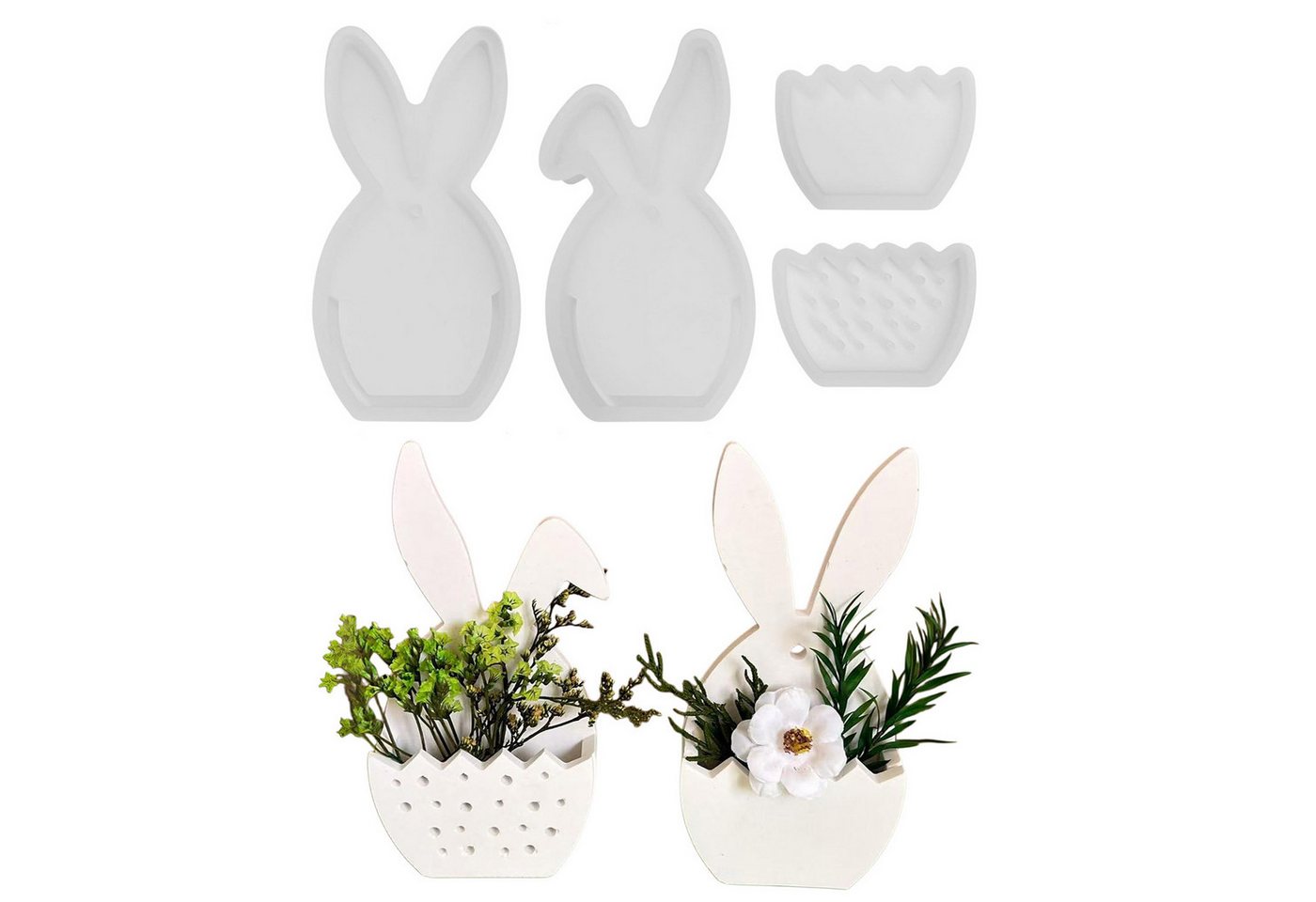 Refttenw Modellierwerkzeug 4-tlg Bunny Osterdeko Silikonformen DIY Gießform Osterhasen, Osterhase Silikonform für DIY Aufbewahrung Osterdeko Refttenw Modellierwerkzeug 4-tlg Bunny Osterdeko Silikonformen DIY Gießform Osterhasen, Osterhase Silikonform für DIY Aufbewahrung Osterdeko von Refttenw