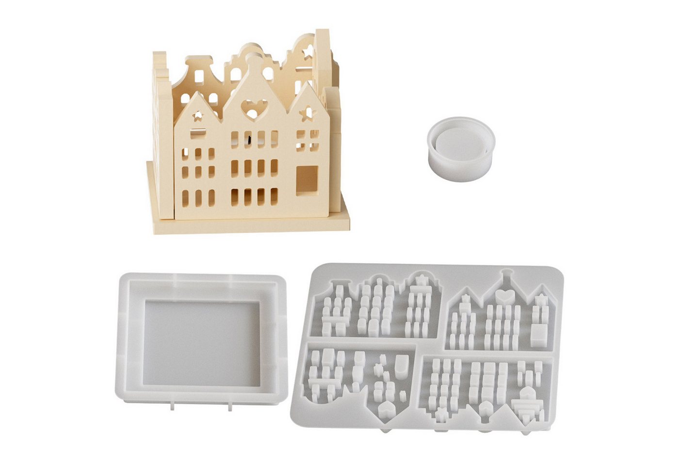 Refttenw Modellierwerkzeug Kerzenformen 3D Häuser mit Feiner Lochung DIY Ostern Gießformen, Silikonform Haus mit Sockel Refttenw Modellierwerkzeug Kerzenformen 3D Häuser mit Feiner Lochung DIY Ostern Gießformen, Silikonform Haus mit Sockel von Refttenw