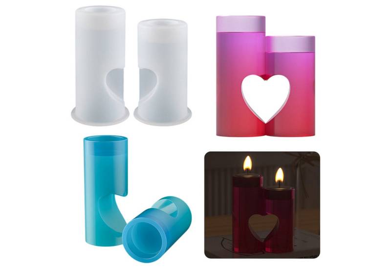 Refttenw Modellierwerkzeug Silikonform für Kerzenhalter in Herzform,DIY-Form,2 Stück, (2 St) von Refttenw
