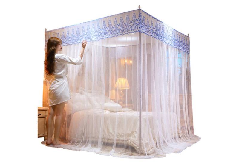 Refttenw Moskitonetz Baldachin mit Ecken, Prinzess Bettvorhänge mit 3 seitlichen Öffnungen von Refttenw