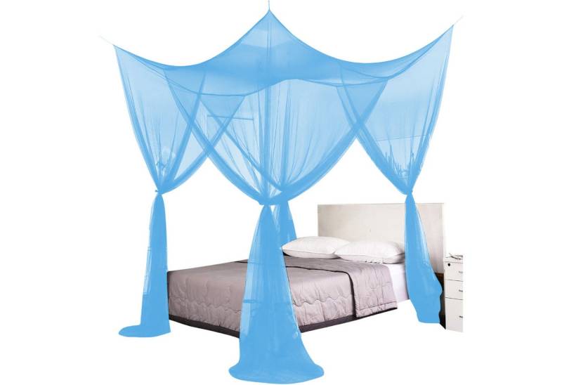 Refttenw Moskitonetz Doppelbett mit 4 Eckpfosten, Großes Mückennetz 190x210x240cm von Refttenw