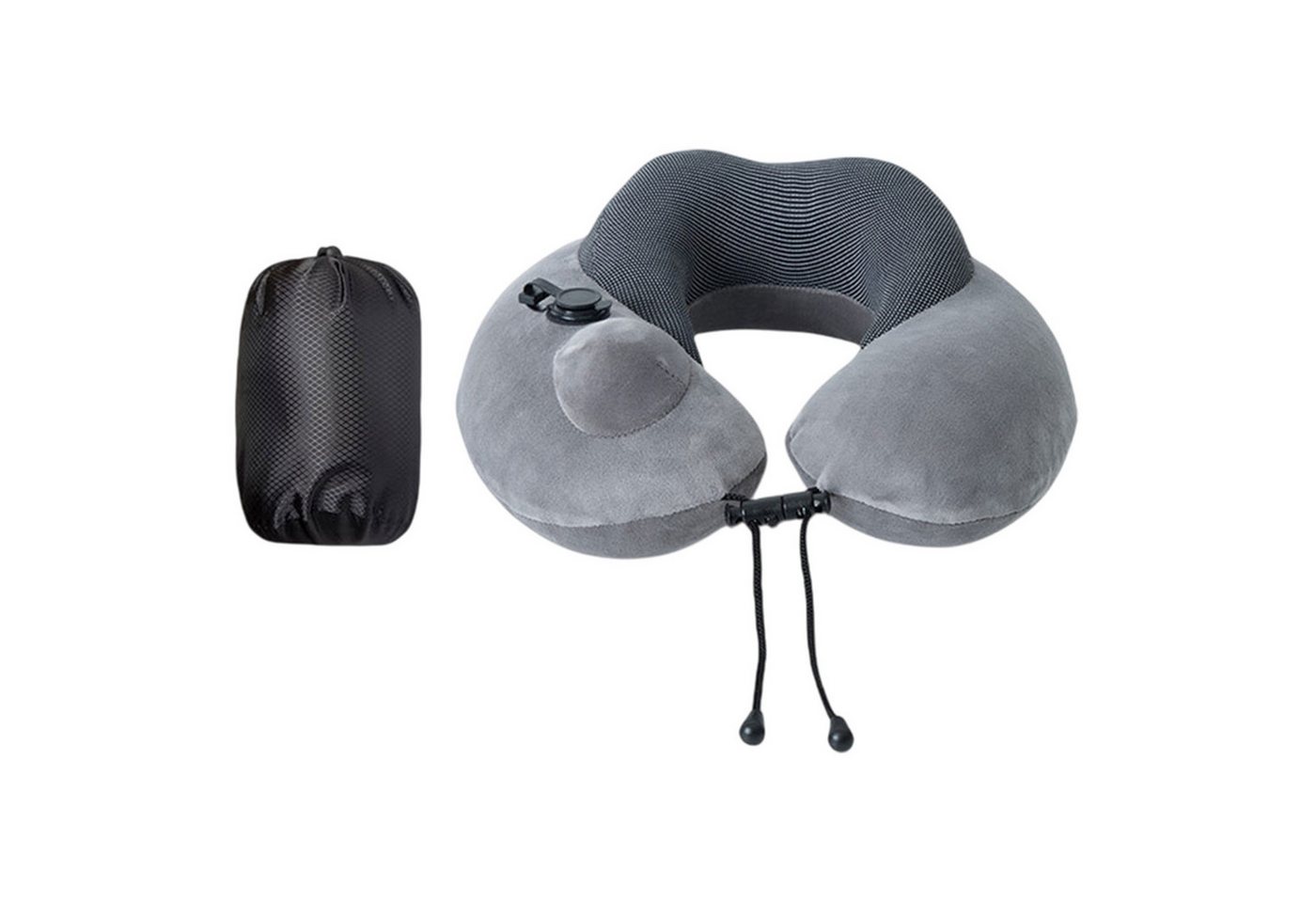 Refttenw Nackenstützkissen Verstellbares Knopfdruck aufblasbares U-förmiges Kissen,Nackenkissen von Refttenw