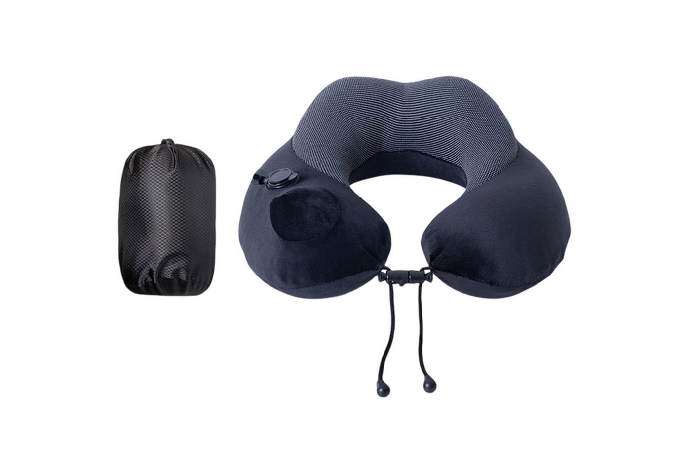 Refttenw Nackenstützkissen Verstellbares Knopfdruck aufblasbares U-förmiges Kissen,Nackenkissen von Refttenw