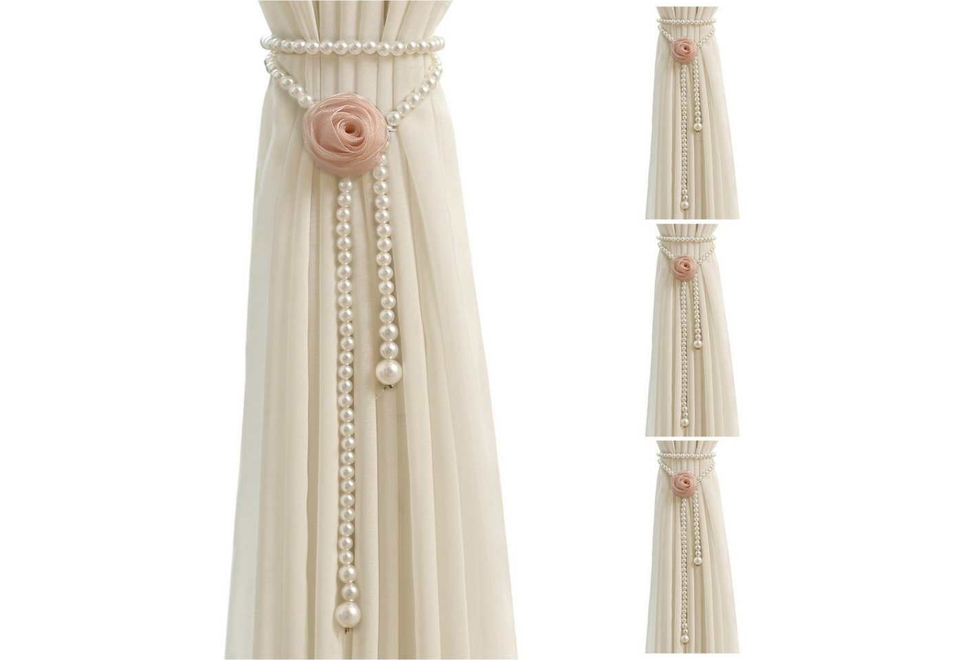 Refttenw Raffhalter Perle Vorhang Raffhalter, Blumendesign, Gardinen, Gardinenhalter, Vorhänge, (4-tlg), für Wohnzimmer Schlafzimmer Dekoration von Refttenw