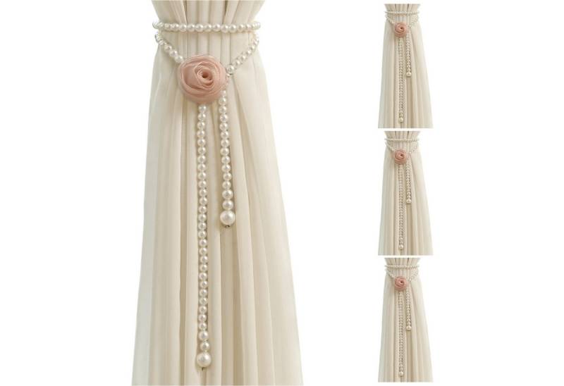 Refttenw Raffhalter Perle Vorhang Raffhalter, Blumendesign, Gardinen, Gardinenhalter, Vorhänge, (4-tlg), für Wohnzimmer Schlafzimmer Dekoration von Refttenw