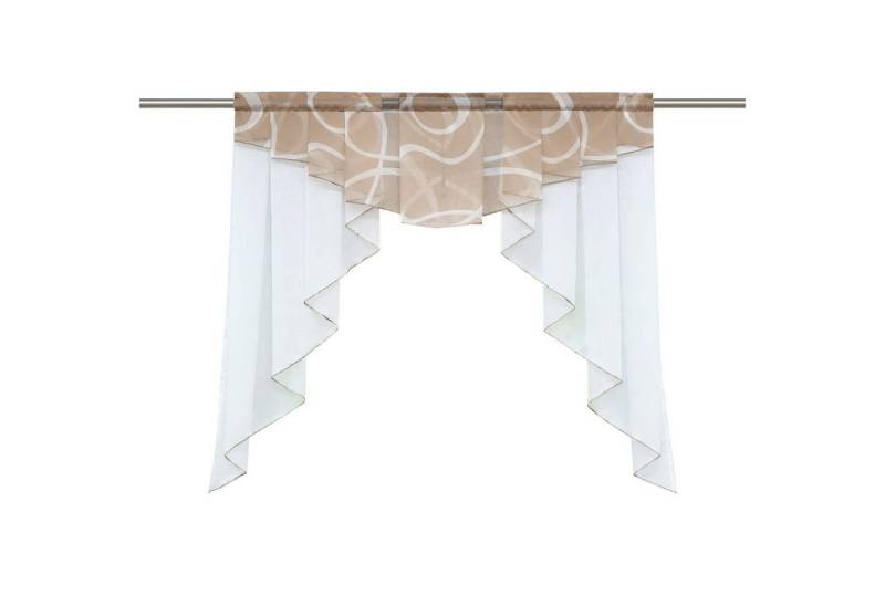 Refttenw Scheibengardine Modern Gardinen Kurz Bistrogardinen mit Kräuselband/ Tunnelzug, Sand-120*145cm von Refttenw