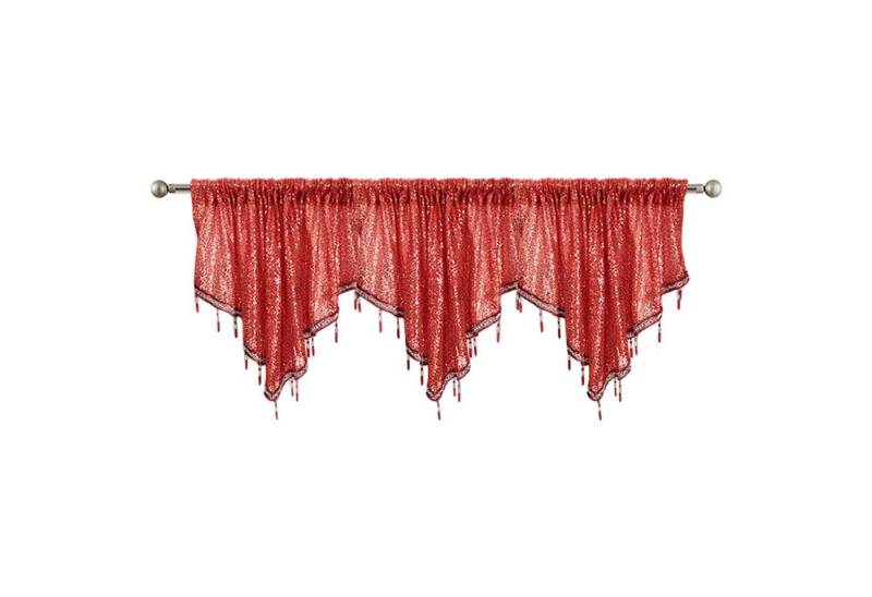 Refttenw Scheibengardine Volant Vorhang,Paillettenvolant mit Quasten,130 x 60 cm,3 Stück Refttenw Scheibengardine Volant Vorhang,Paillettenvolant mit Quasten,130 x 60 cm,3 Stück von Refttenw