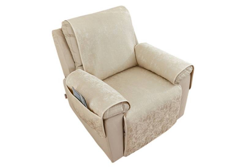 Refttenw Sesselschoner Sesselschonbezug Rutschfest Sofaüberzug 190x225cm, Fernsehsessel Schutzbezug mit Seitentasche Armlehne von Refttenw