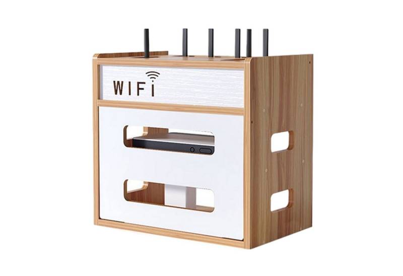Refttenw Standregal 3 Fächer Router Regal Holz Kabelbox 34x21x32cm von Refttenw