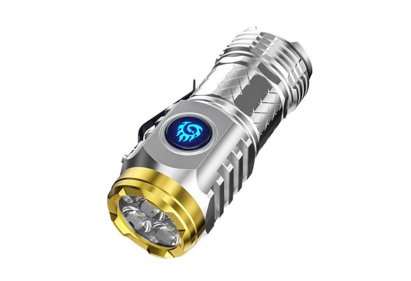 Refttenw Taschenlampe LED Tragbar Aufladbar Extrem Hell mit 5 Lichtmodi Mit Typ-C-Kabel (1-St) von Refttenw