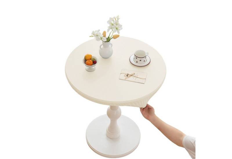 Refttenw Tischdecke 360° Runde Elastizität Wasserdicht Wärmedämmung aus Leder Tischdecke (1-tlg) von Refttenw