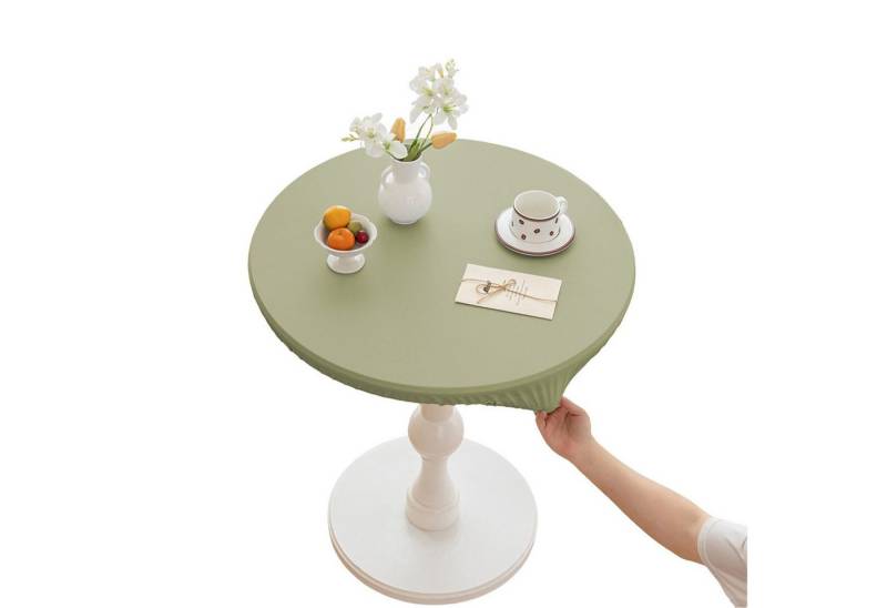 Refttenw Tischdecke 360° Runde Elastizität Wasserdicht Wärmedämmung aus Leder Tischdecke (1-tlg) von Refttenw