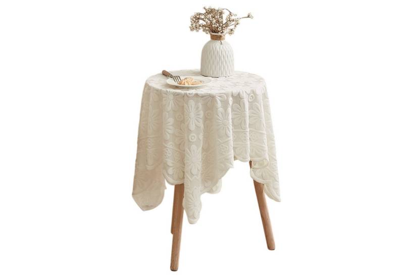 Refttenw Tischdecke Blumen Spitze Tischdecke Schicke Kleine Tischwäsche Tischdekoration, 60 x 60cm von Refttenw
