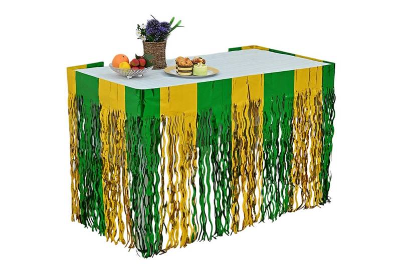 Refttenw Tischdecke Tischrock mit Quaste,gewellter Regenvorhang,Partydekoration,75x275 cm (2-tlg) von Refttenw