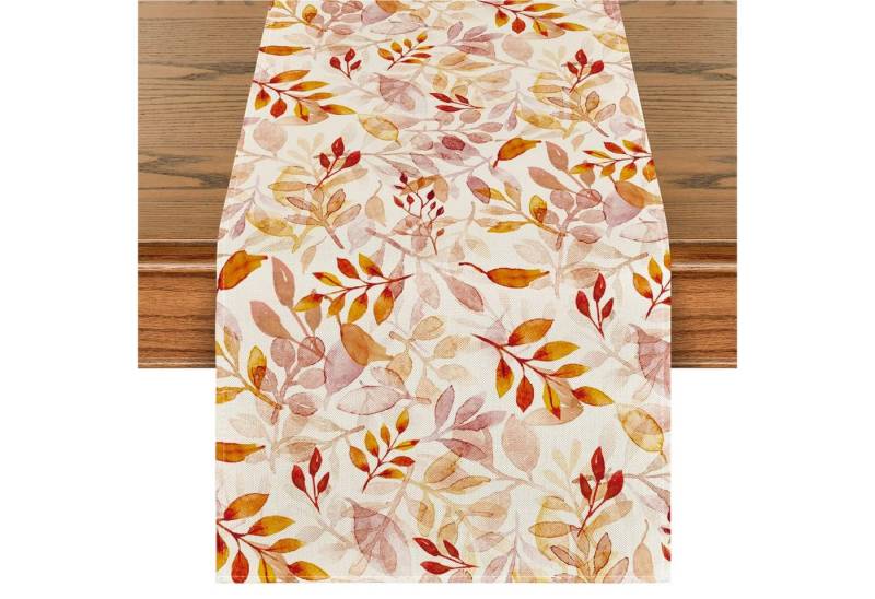 Refttenw Tischläufer Herbst Tischläufer,Tisch Dekoration,Herbstlaub Tischdeko,33x183cm von Refttenw