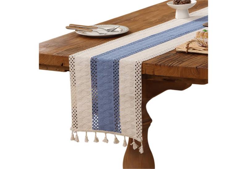 Refttenw Tischläufer Tischläufer mit Quastenbesatz,Boho-Makramee-Tischläufer,Tischdeko Refttenw Tischläufer Tischläufer mit Quastenbesatz,Boho-Makramee-Tischläufer,Tischdeko von Refttenw