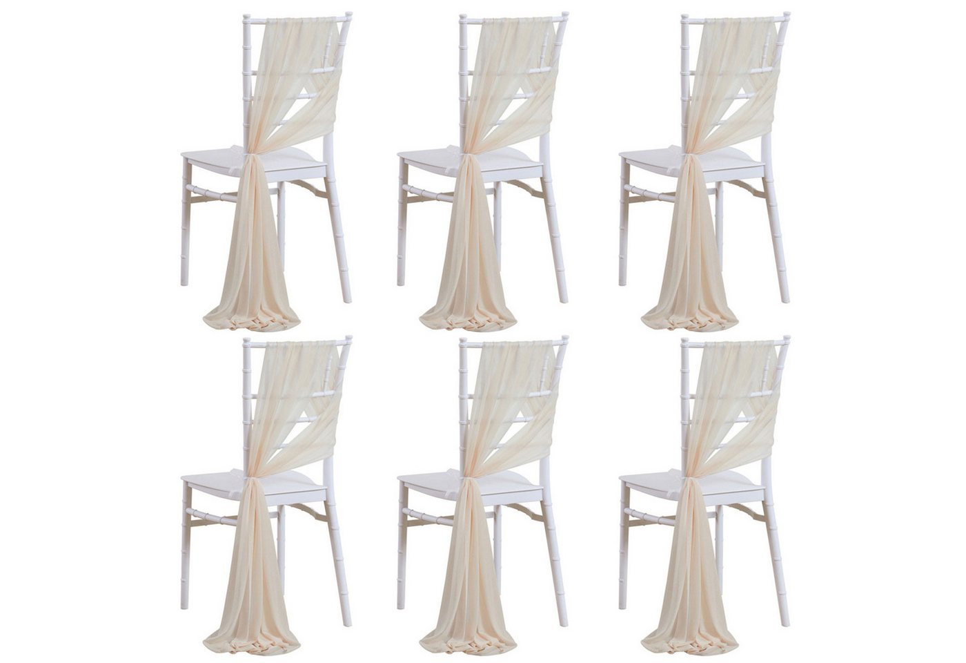 Refttenw Tüllband Chiffon Stuhl Schärpen Hochzeitsstuhlband für Stühle Dekorieren, 20x250cm von Refttenw