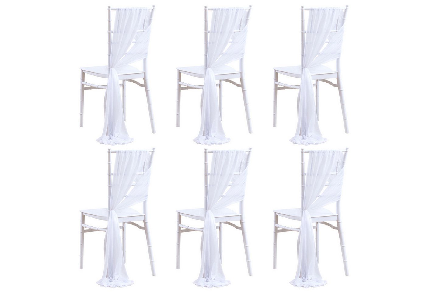 Refttenw Tüllband Chiffon Stuhl Schärpen Hochzeitsstuhlband für Stühle Dekorieren, 20x250cm von Refttenw